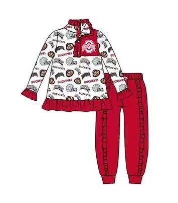 Girls red long sleeve long pants  moq 3