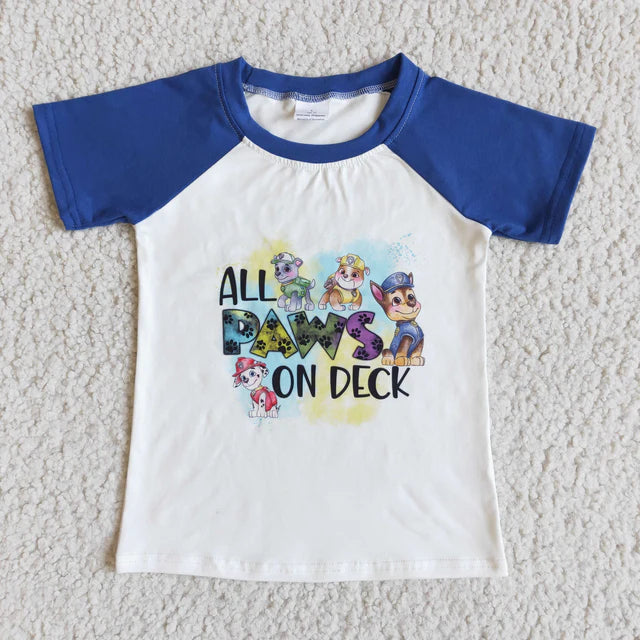 RTS NO MOQ milk silk D6-2+SS0736 boys short sleeve Blue Motors Cars Flags 4th of July Shorts Set