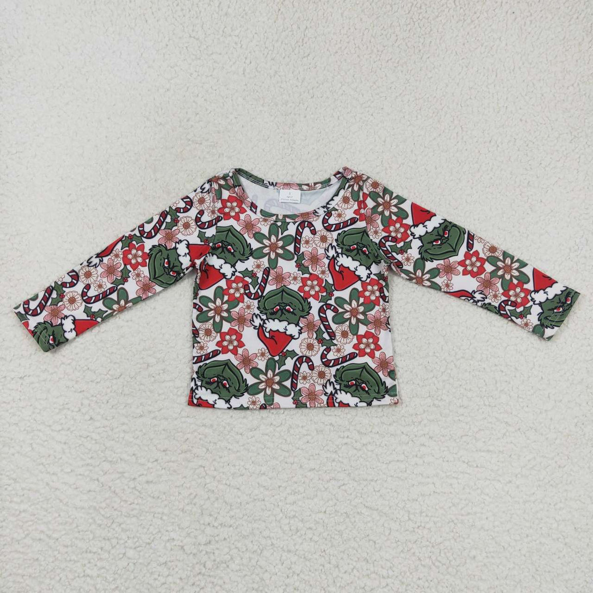 GT0326 Cute Clothes  flower white long-sleeved top