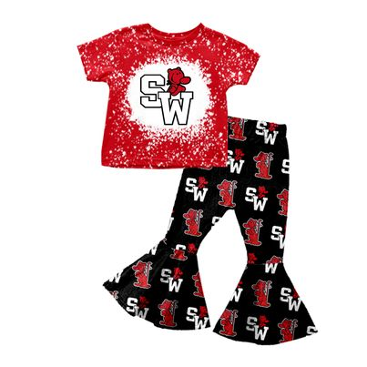 mascot Jeeps skirt black red, white & black with the mascot custom school set pants set