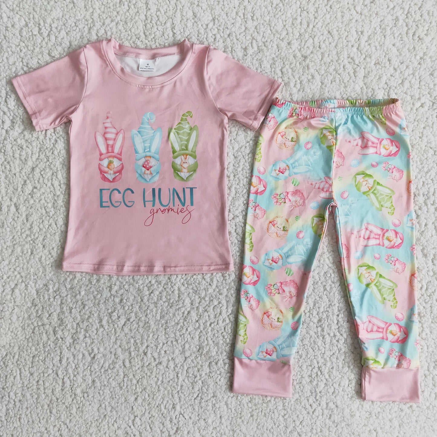 E11-28 Baby Girls Easter Hunt Legging Pants Sets Cute Outfit
