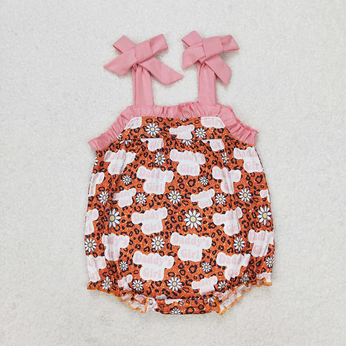 RTS Baby Girls Daddy's Girl Leopard Sibling Rompers Clothing Sets