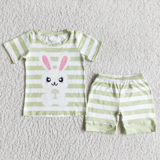 E5-12 Easter Bunny Green Striped Suit