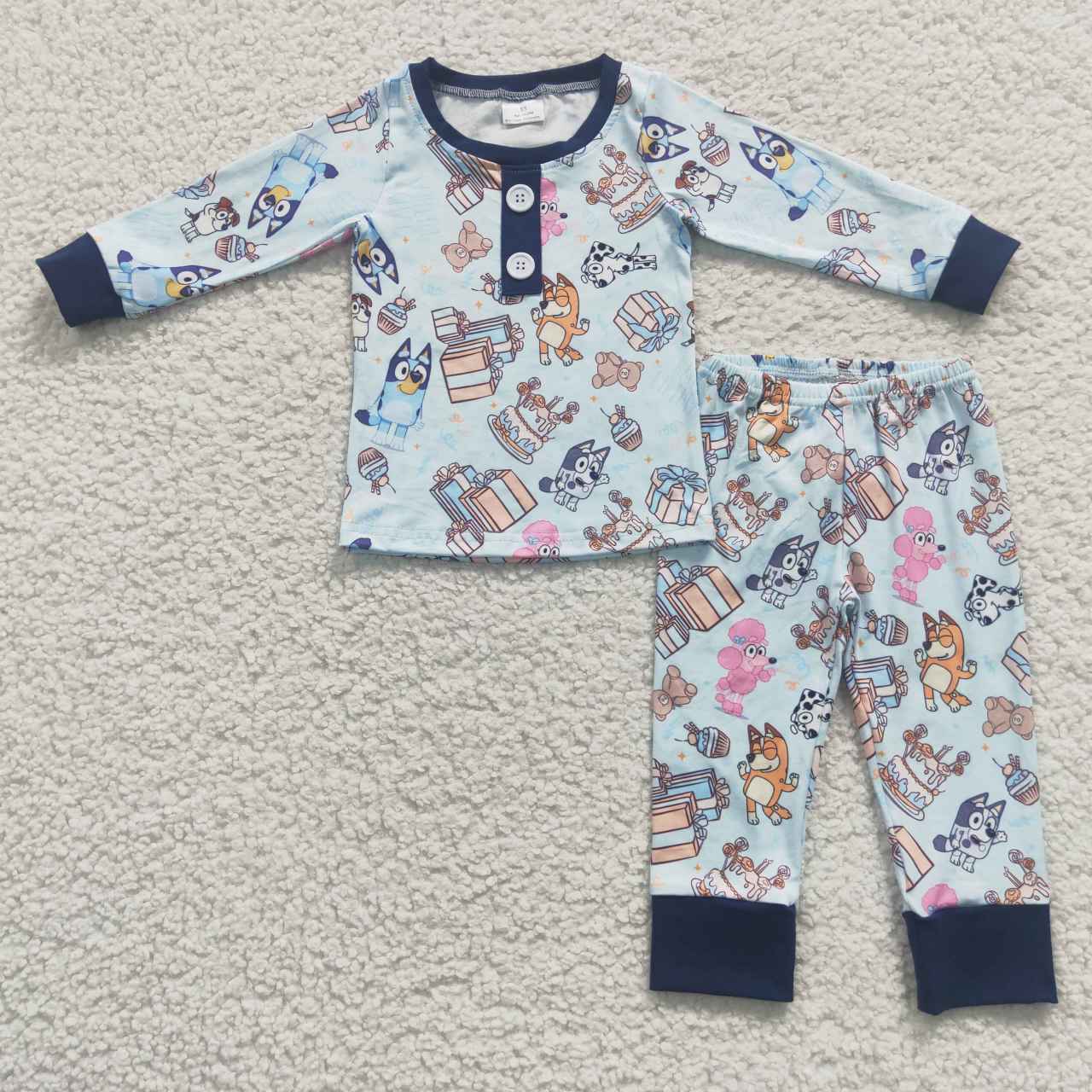 BLP0184 boys happy birthday dog long-sleeved trouser suit