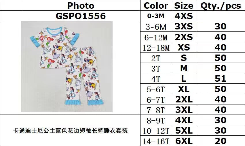 Cute Clothes GSPO1556 Baby Girls Tee Shirts Top Ruffle Pants Pajamas Clothes Sets