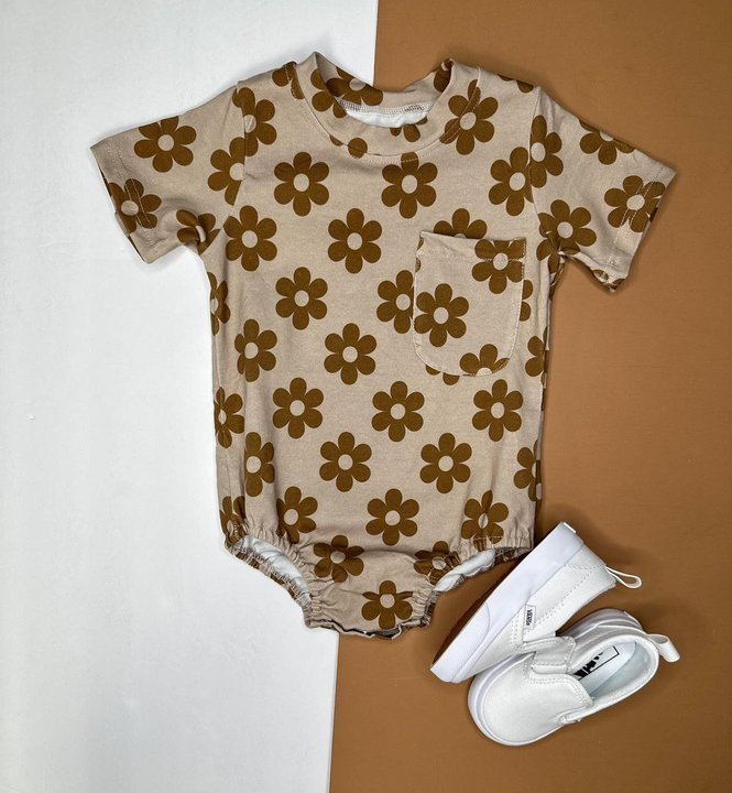 custom moq 5 eta 6-7 weeks Summer short-sleeved romper sunflower romper