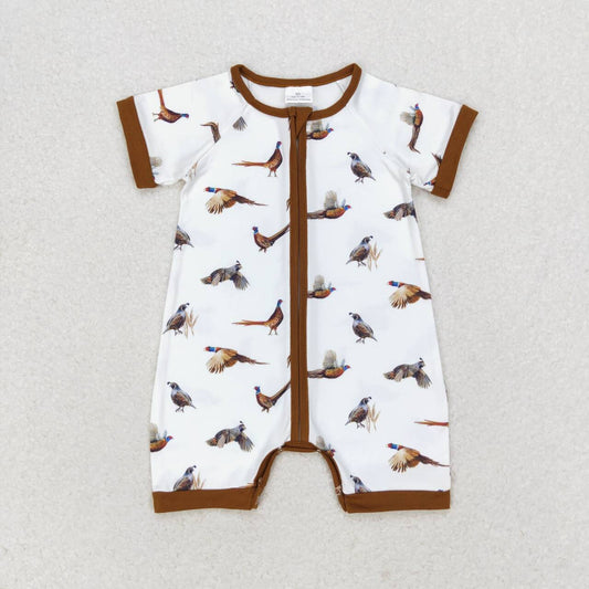 RTS NO MOQ SR1657 baby boy clothes bird toddler boy summer romper