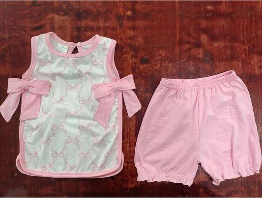 custom moq 3 eta 5weeks Summer Girls short sleeve shorts suit