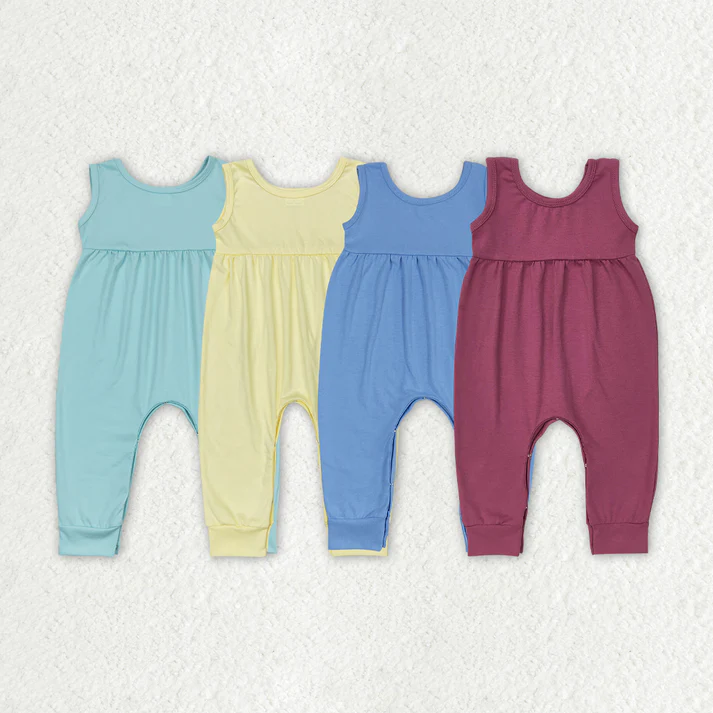 RTS NO MOQ Baby Infant Girls Sibling Sister Sleeveless Summer Rompers cotton romper