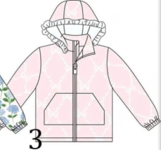 pre order no moq ARNLCY01 Baby Kids  Long Sleeve Print Hooded Zip Up Jacket Fall Kids Outerwear Coat