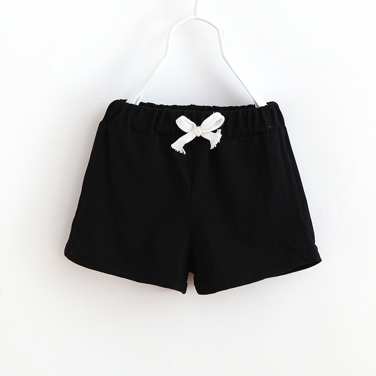 black color cotton girls and boys shorts match clothing custom moq 3  COTTON SHORTS