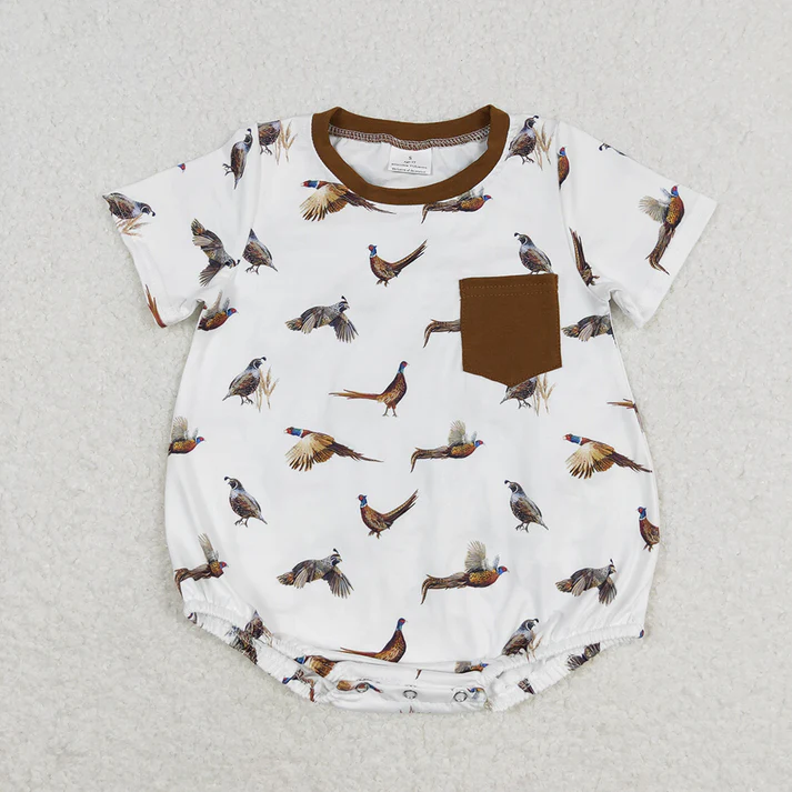 RTS NO MOQ Baby Boys Sibling Brother Wild Chicken Rompers Shorts Clothes Sets
