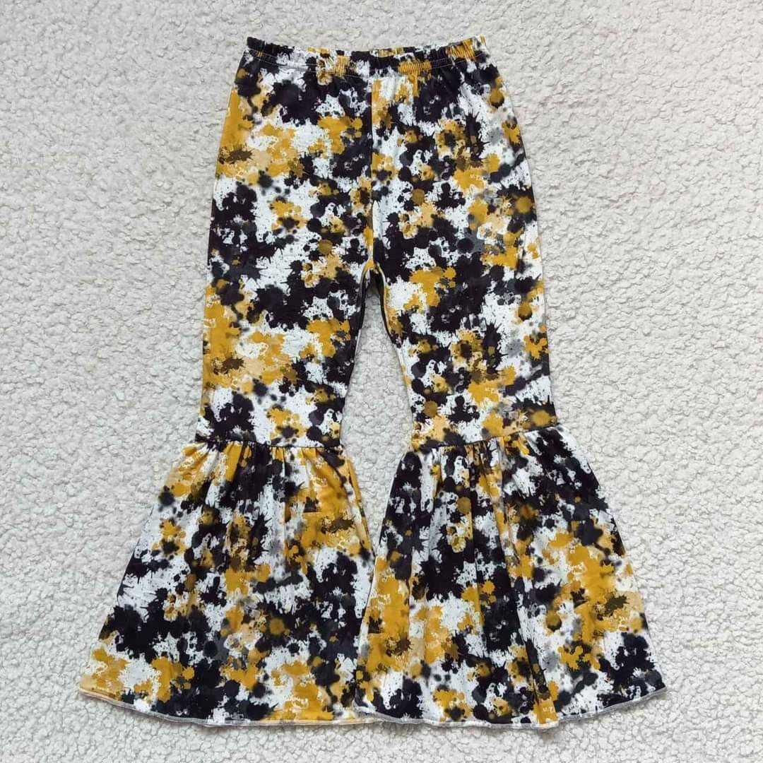 yellow  yellow tie dye pants