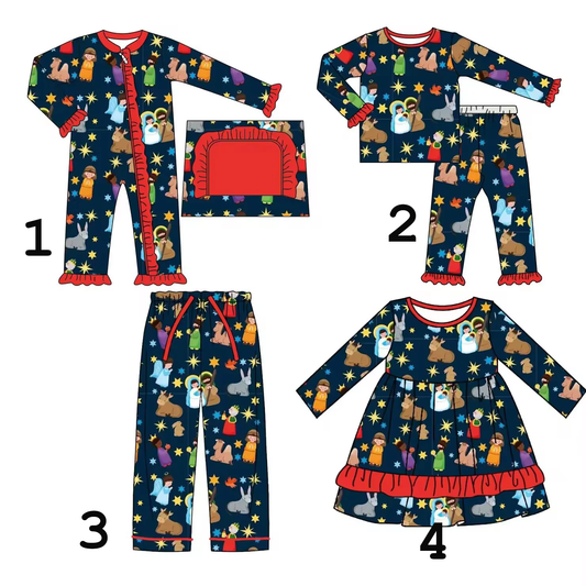 Custom moq 3 MIX SIZE  eta 7/8week moq 5 eta /4/5week  Praying Girl Blue and Black Mixed Set