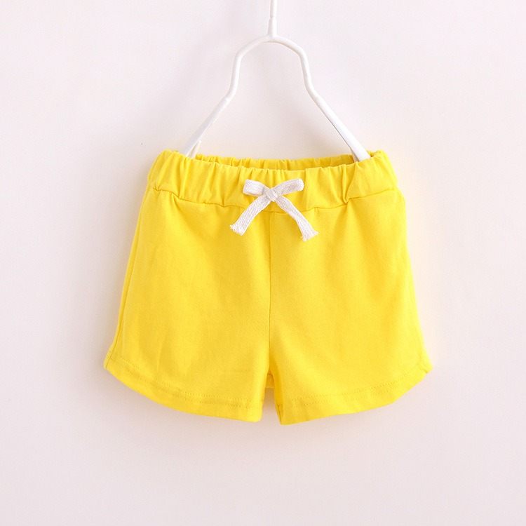 yellow color cotton girls and boys shorts match clothing custom moq 3  COTTON SHORTS