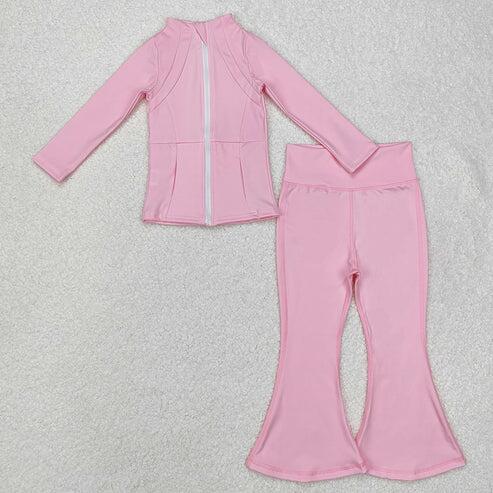 RTS NO MOQ Sibling Baby Girl Yoga Long Sleeve Trousers Sets