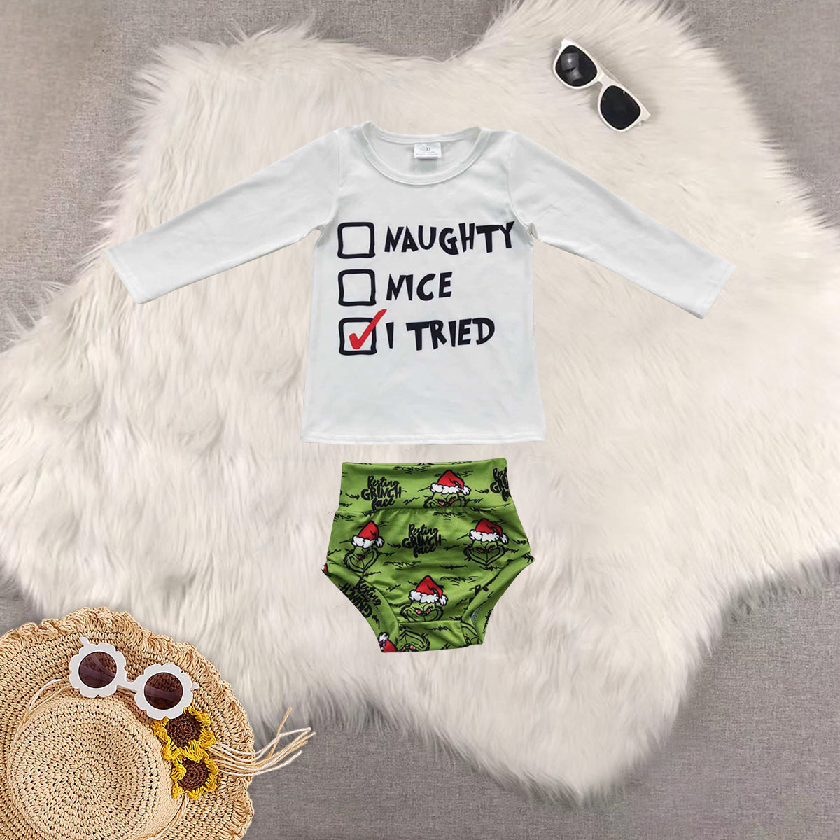 RTS NO MOQ Sibling baby girl clothes long-sleeved briefs sets