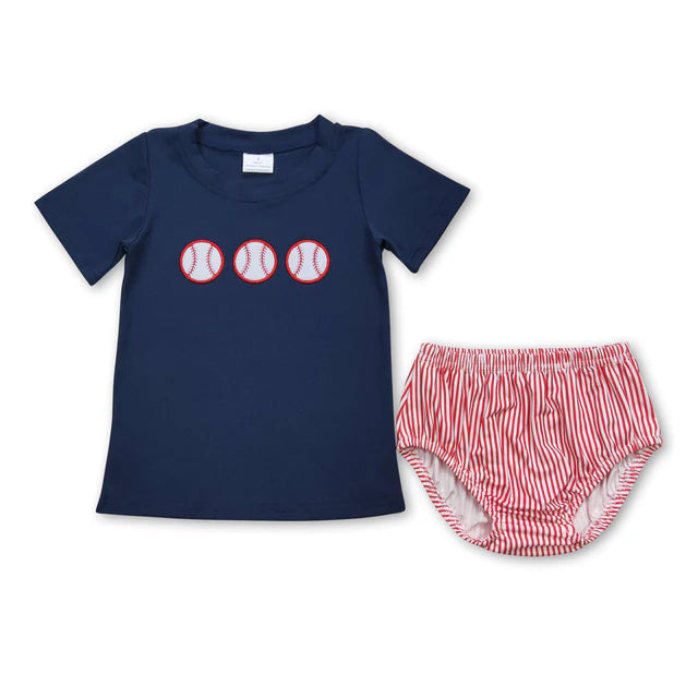 RTS NO MOQ Sibling milk silk Baby Boys Embroidery Baseball Top Shorts Bummies Outfits Clothes Sets