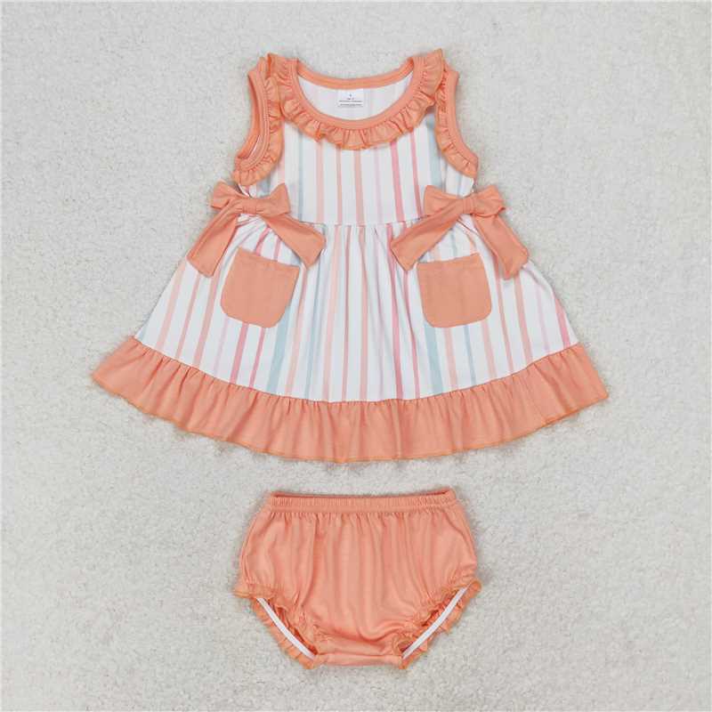 RTS NO MOQ baby girls clothes short sleeve briefs sets