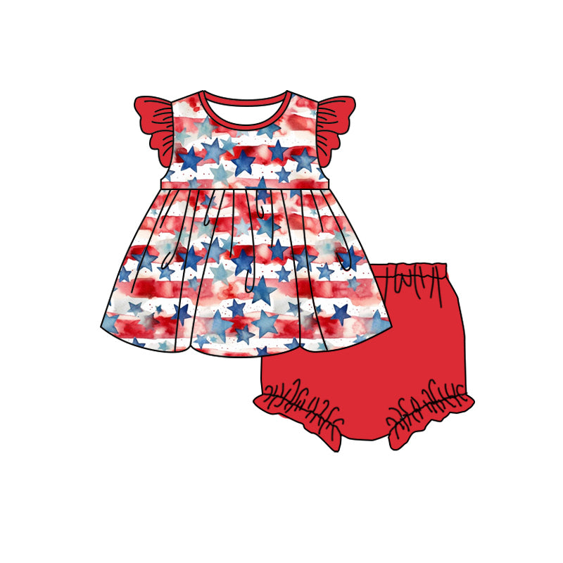 GBO0361 pre-order baby girl clothes 4th of July patriotic girl summer bummies sets