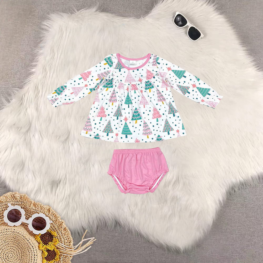 RTS NO MOQ Sibling baby girls clothes Christmas Lantern Sleeve Long Sleeve Top Thong Sets