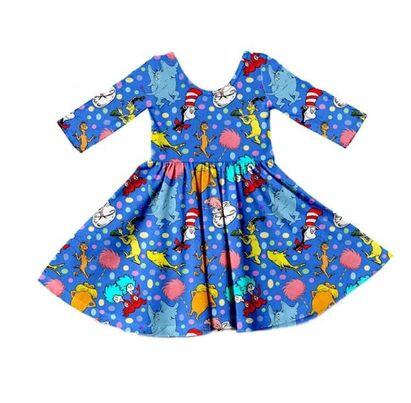 Girls long sleeve dress dr.seuss print moq 5