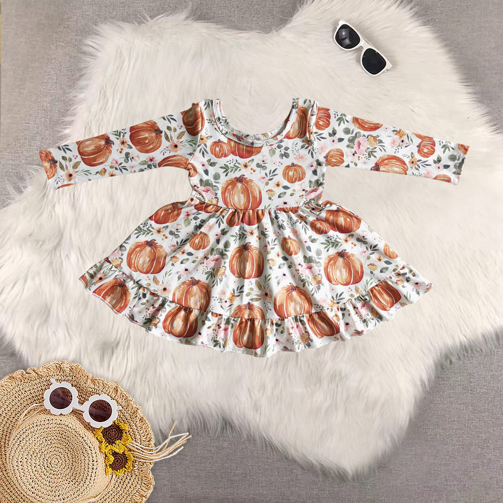 RTS NO MOQ Sibling baby girls clothes embroidery halloween long-sleeved trousers suit & dress