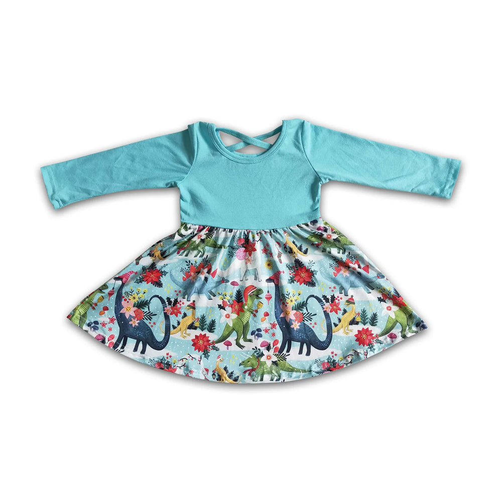 RTS NO MOQ Sibling milk silk Baby Boys Dinosaur Long Sleeve Tops Pants Daily Clothes Sets Girls Dress