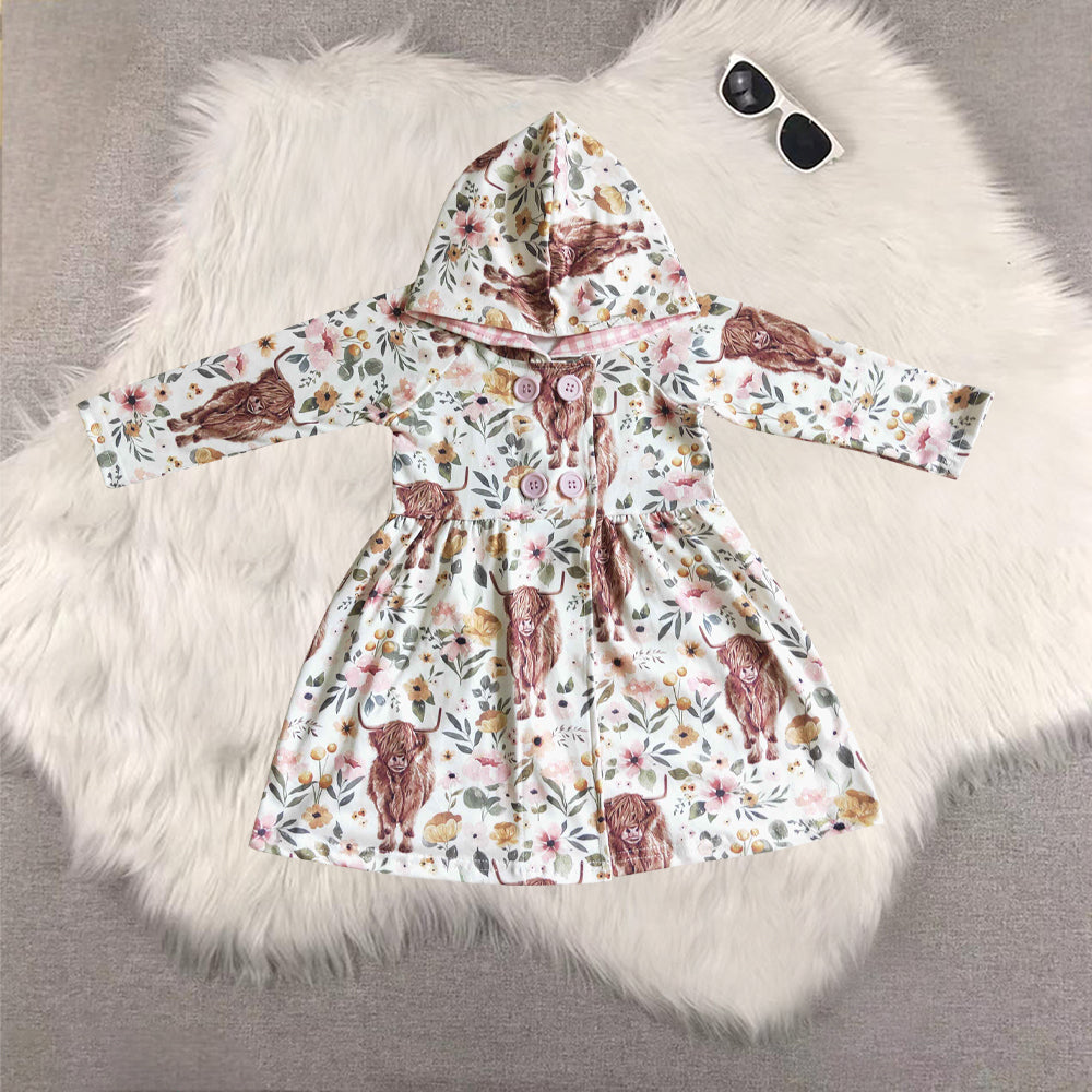 RTS NO MOQ Sibling baby girl clothes Alpine cow hooded long-sleeved jackets