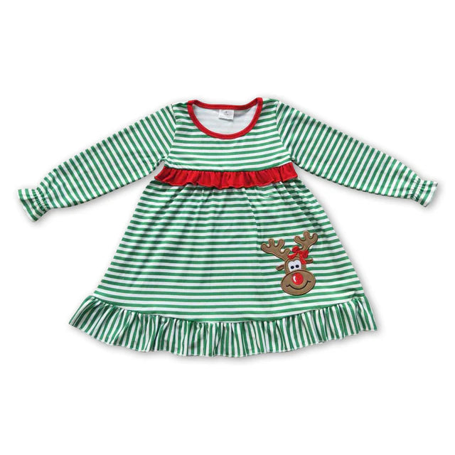 RTS NO MOQ Sibling milk silk Baby Girls And Boys Cute Christmas Deer Print Pants Two Piece Set Dress Rompers