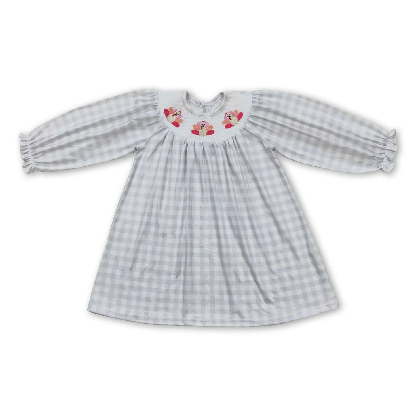 RTS NO MOQ Sibling milk silk Baby Girls Thanksgiving Turkey Pumpkins Print Ruffle Knee Length Dresses