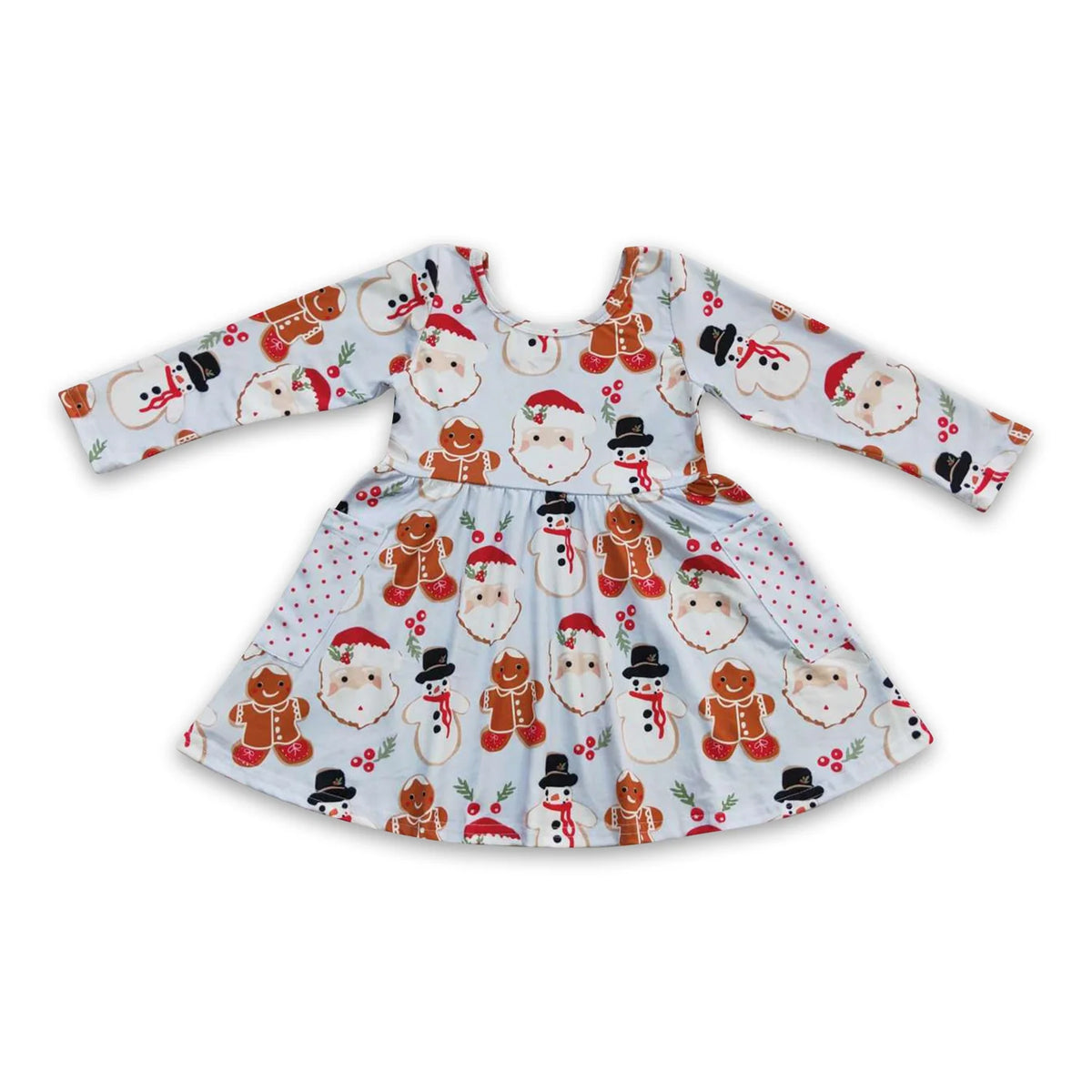 RTS NO MOQ Sibling baby girl clothes Christmas long sleeve dresses