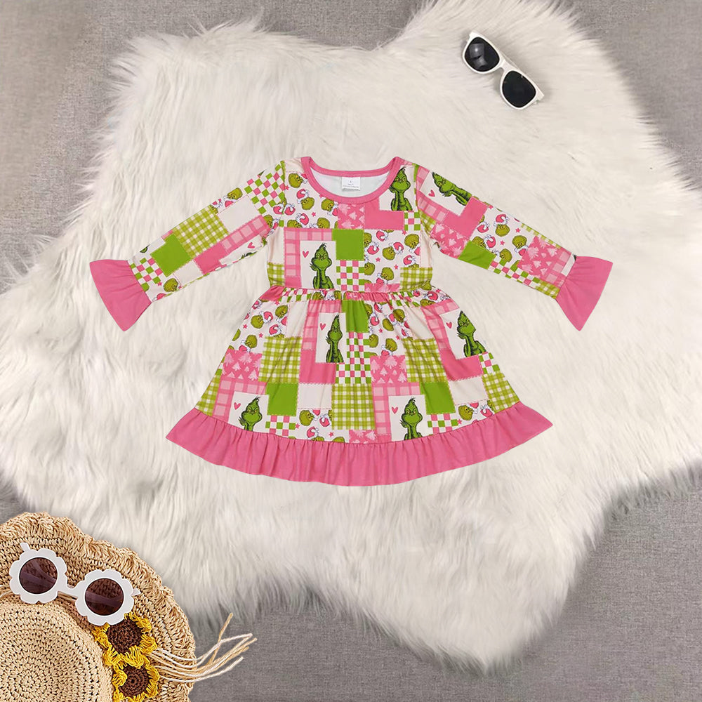 RTS NO MOQ Sibling baby girls clothes Christmas long-sleeved trousers suit & dress