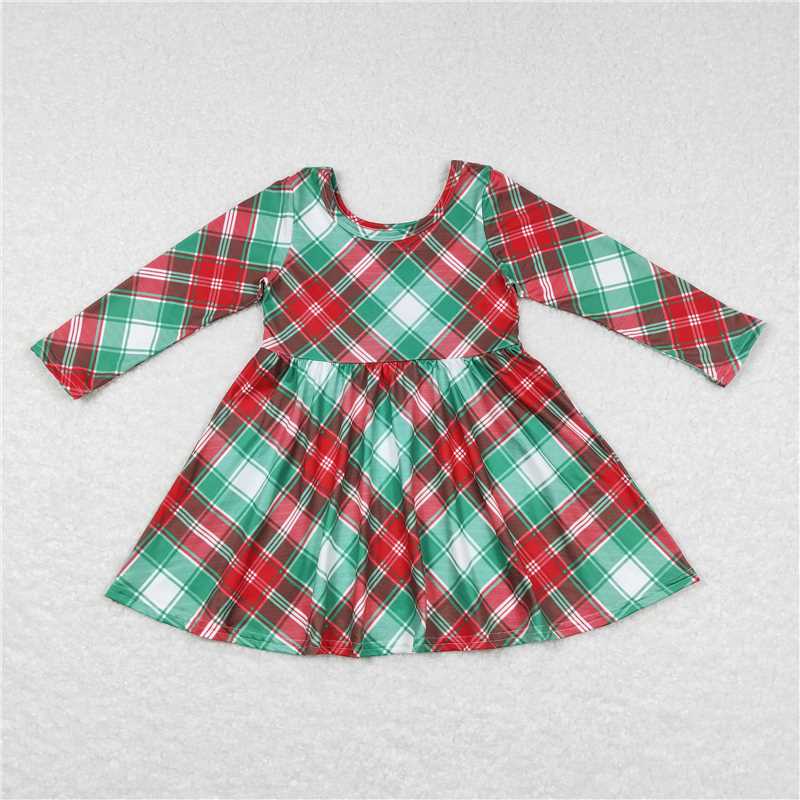 sibling christmas RTS No moq Red Green Christmas Holiday Dress