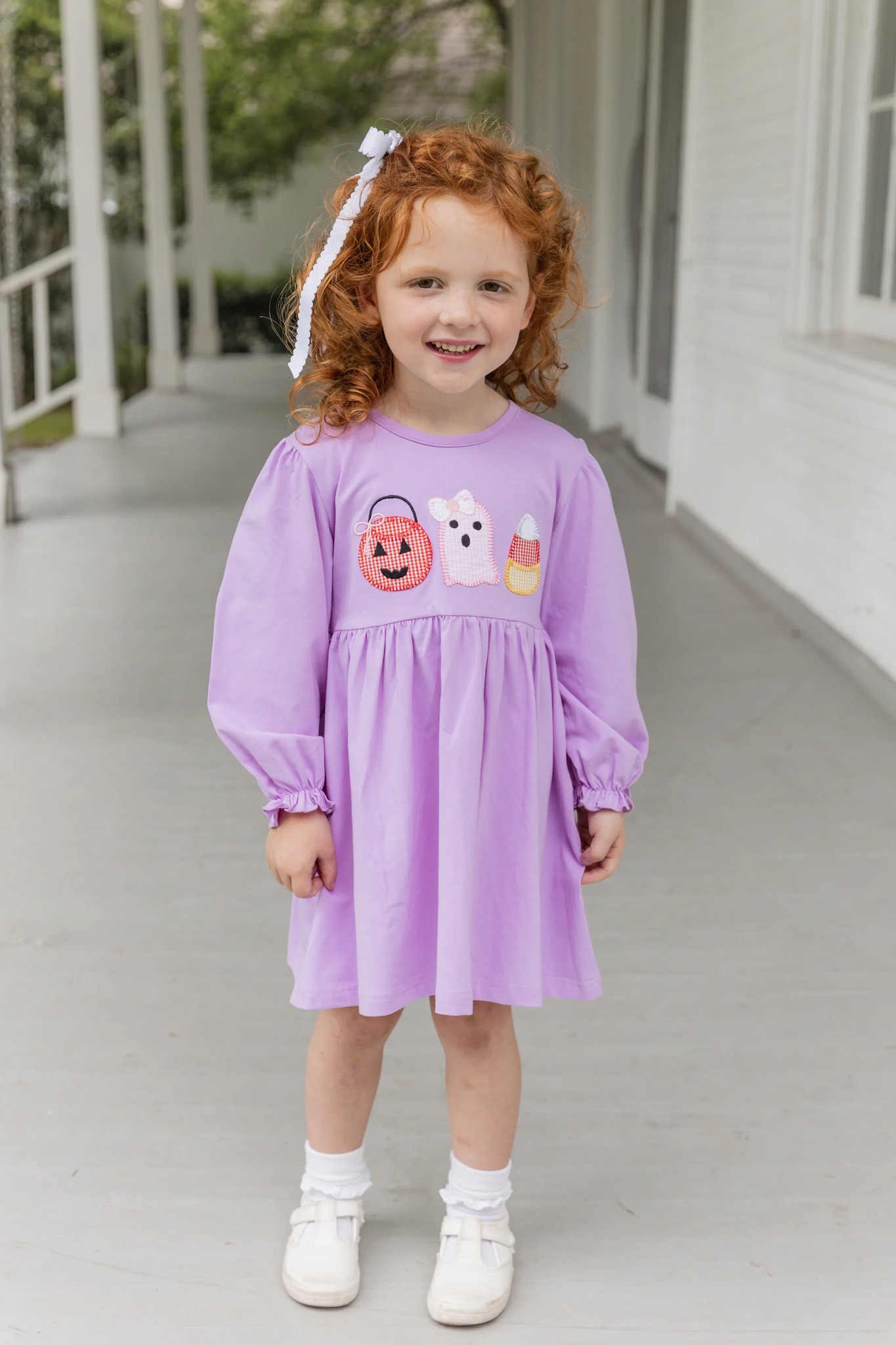 no moq Purple Pumpkin Long Sleeve Dress GLD0575