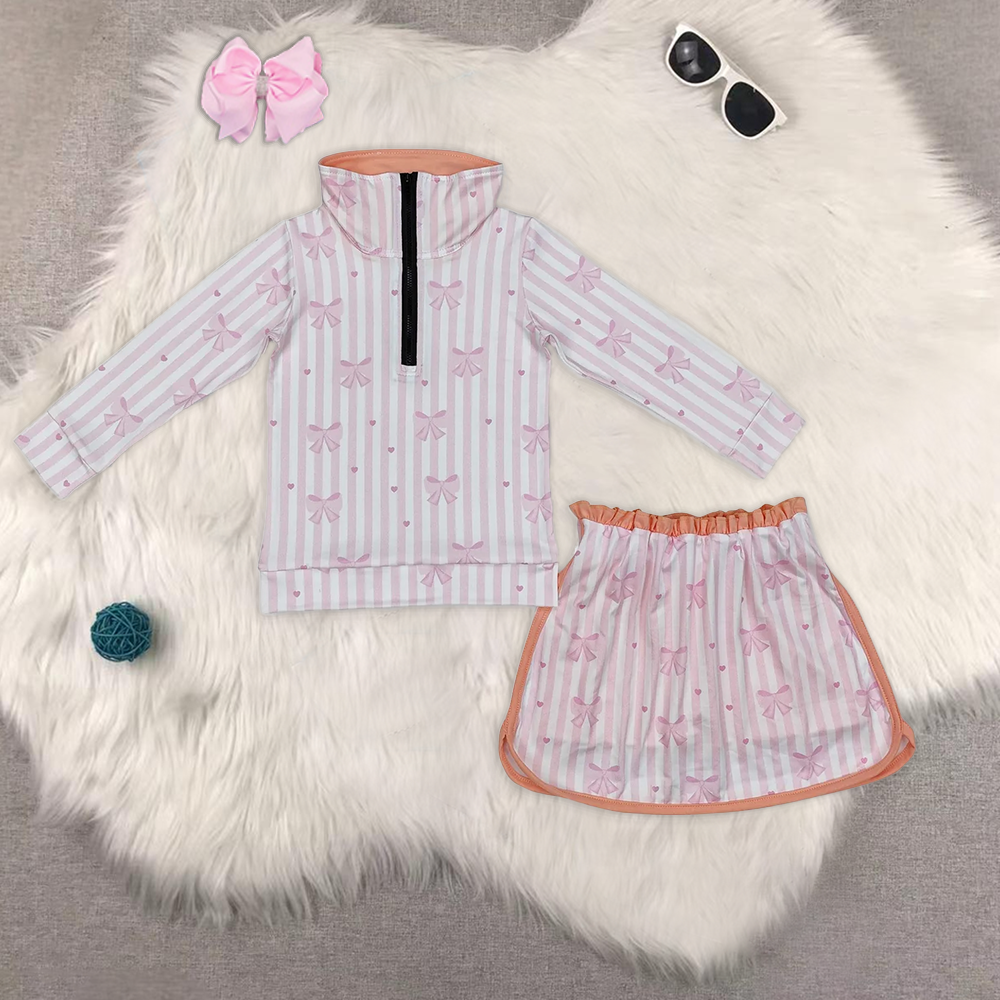 RTS NO MOQ Sibling baby Girls clothes floral long sleeve skirts sets