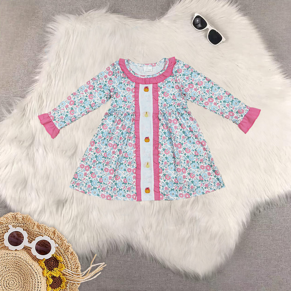 RTS Sibling baby girls clothes halloween thanksgiving embroidery long Sleeve pants sets and dress and rompers