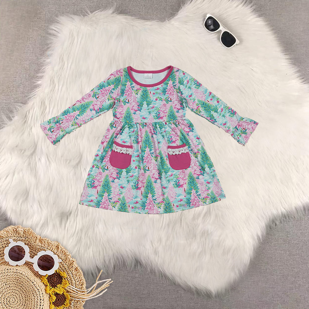 RTS Sibling baby girls clothes Christmas long Sleeve dresses