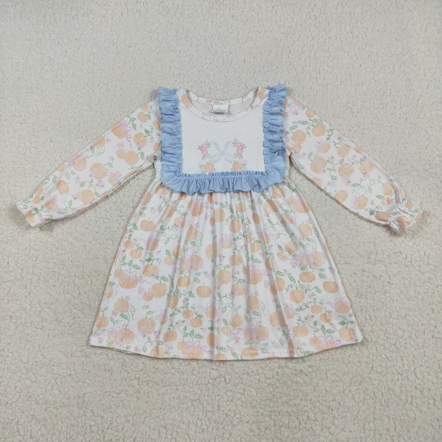 RTS Sibling baby girls clothes pumpkin long Sleeve dress and rompers