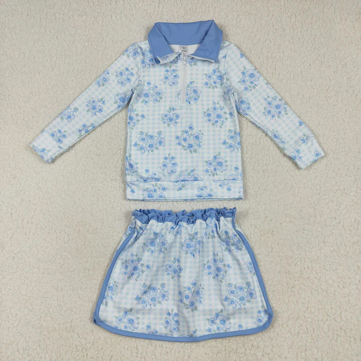 RTS NO MOQ Sibling baby girl clothes short-sleeved skirt  suit long sleeve sets