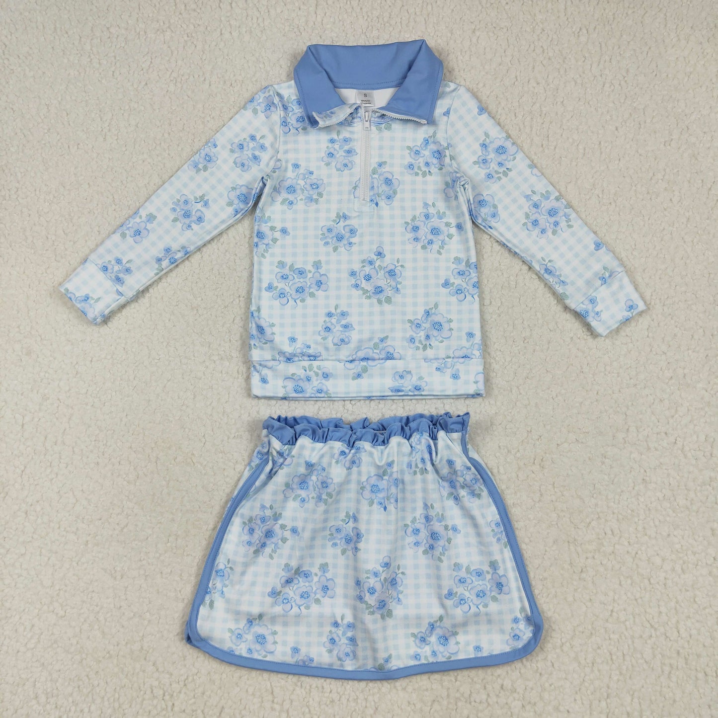 RTS NO MOQ Sibling baby girl clothes yoga mardi gras long-sleeved skirt suits