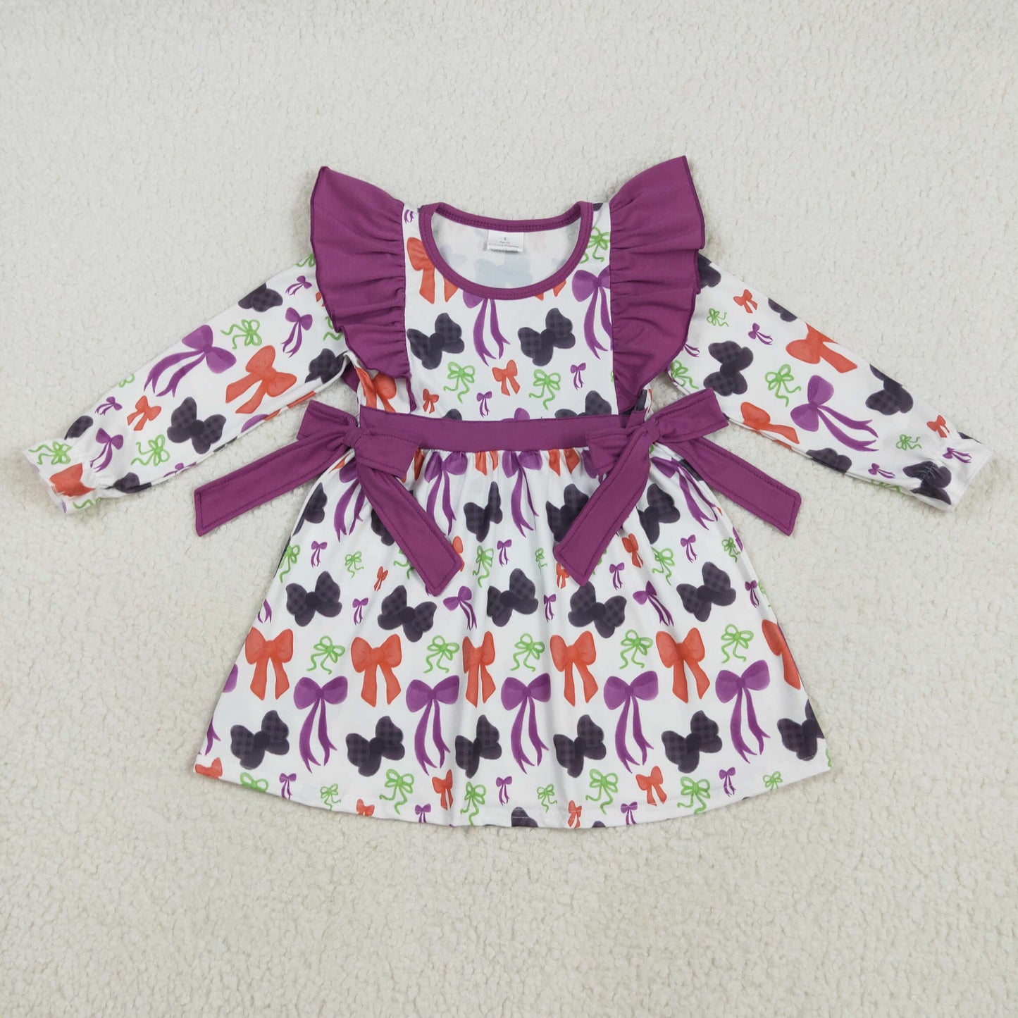 RTS Sibling baby girls clothes halloween bow long Sleeve dress and rompers
