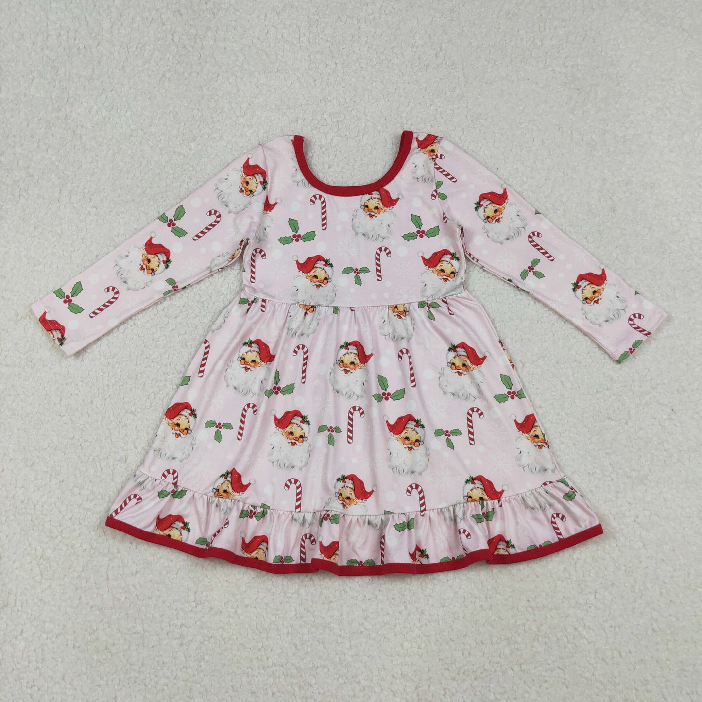 12/18m-7/8t RTS NO MOQ Sibling baby girl clothes Christmas trees long sleeve dresses