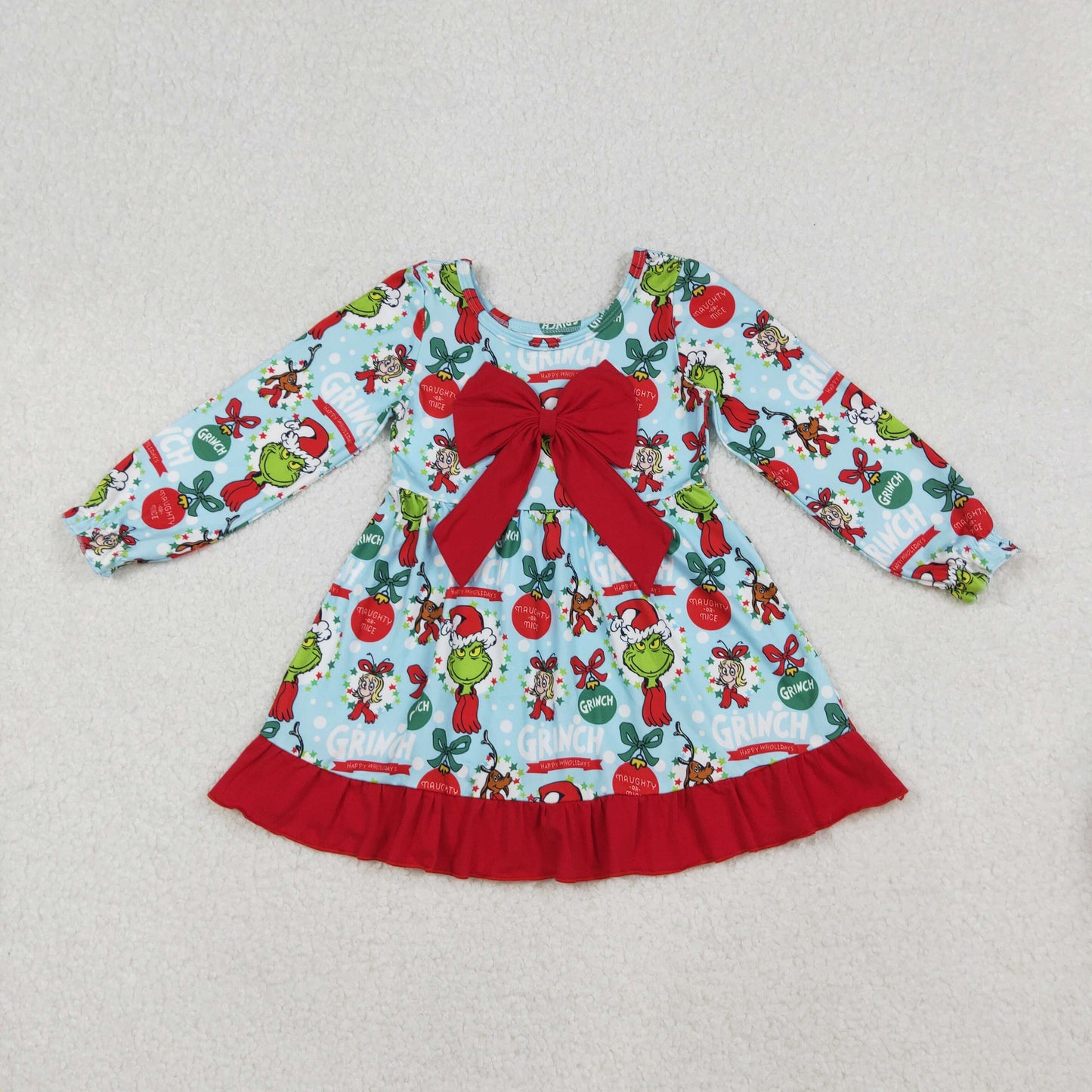 RTS Sibling baby girls clothes Christmas long sleeve dresses
