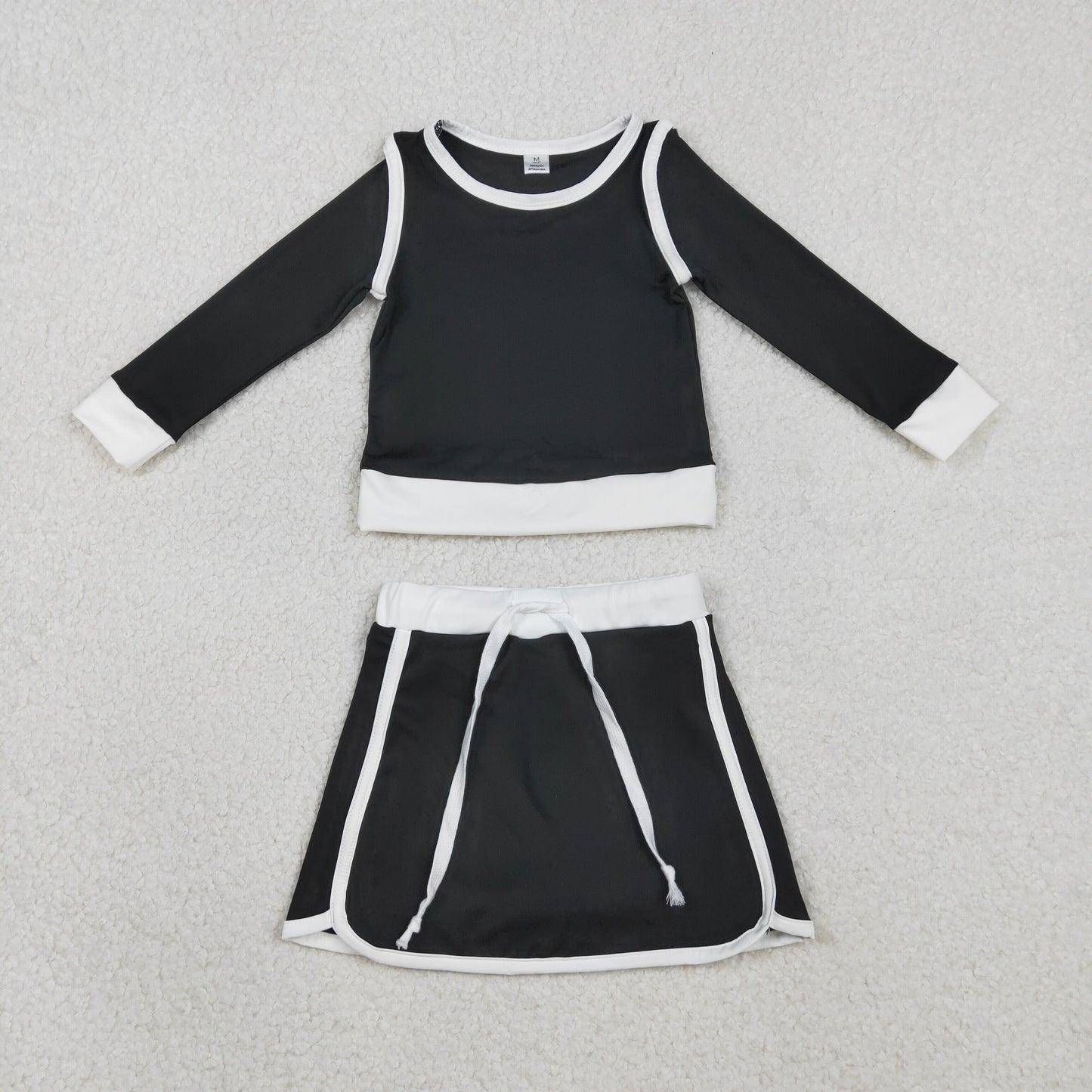 RTS NO MOQ Sibling Baby Girls' Long Sleeve Top Skirt Shorts Set Active Yoga Clothes Outfit for Toddlers Girls