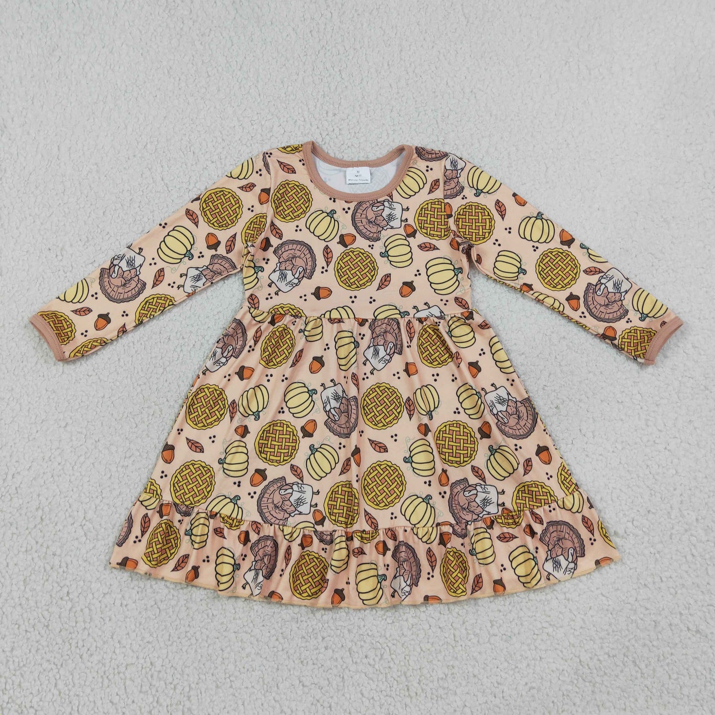 RTS NO MOQ Sibling milk silk Baby Girls Bows Long Sleeve Knee Length Holiday Dress Daily Fall Winter Wear