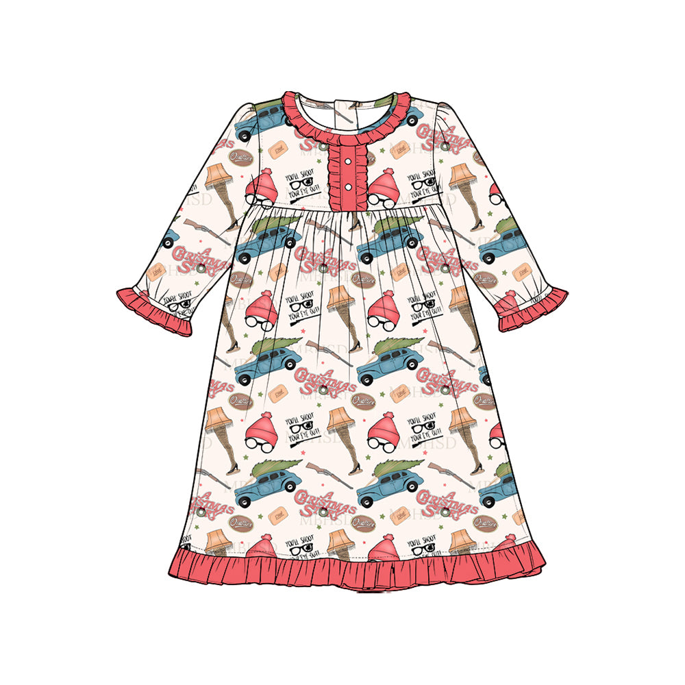 (Preorder new) No moq Baby Girls Print Long Sleeve  Rompers Dress Blankets Casual Outfit