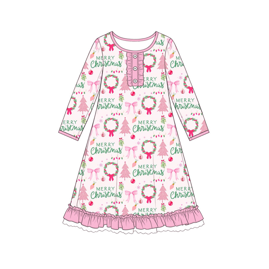 (Preorder new) No moq Baby girl Christmas Tree Kids Pajama Set Cute Zipper romper blanket