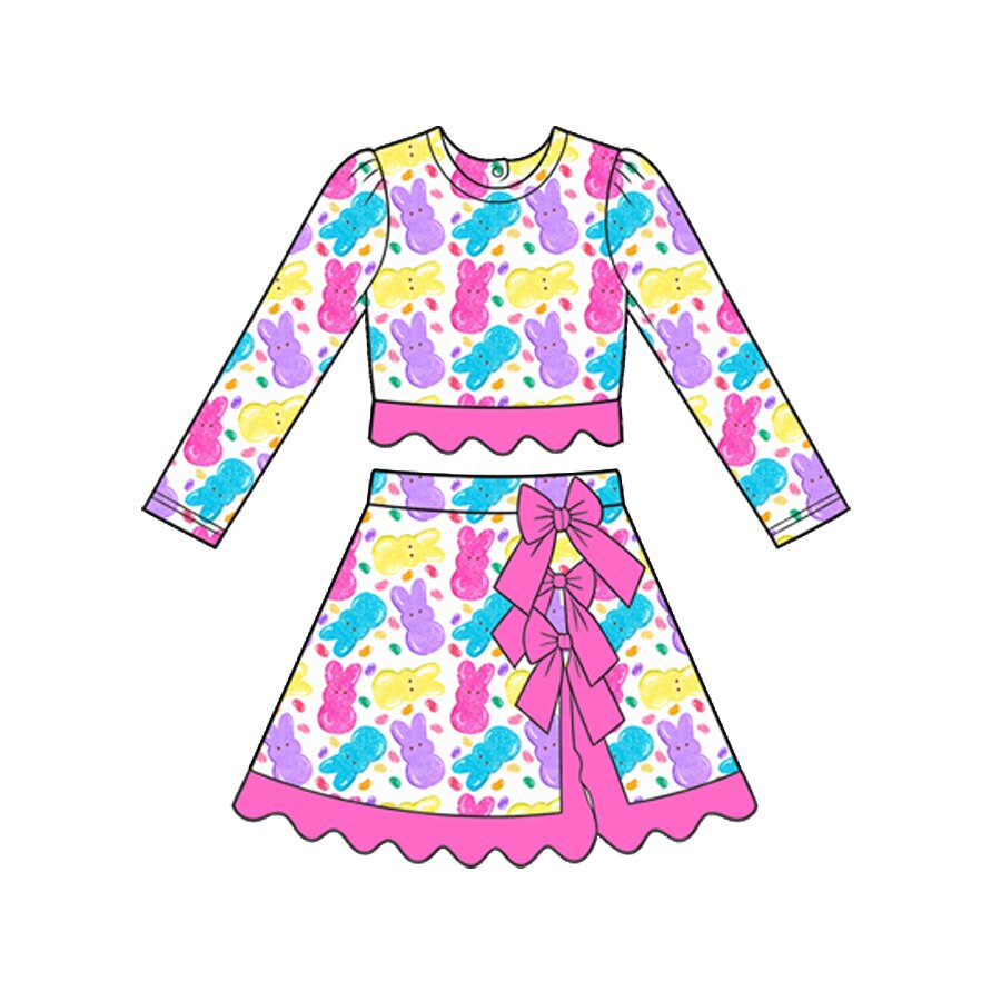 (Preorder new) No moq Yoga Baby Girls Pumpkin Long Sleeve Scallop Halloween Costume for Children