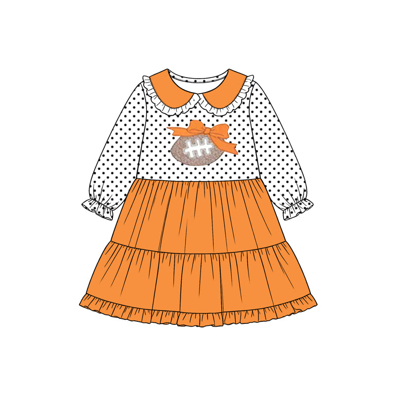(Preorder new) No moq Baby Girls Long Sleeve Top Orange Bell Bottom Pant Clothes Set Rompers Dress